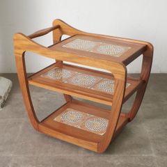 英国 Old Charm ガラス ナロー キャビネット オーク 本棚 シェルフ