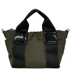 PAPILLONNER(パピヨネ) ハンドバッグ - カーキ×黒