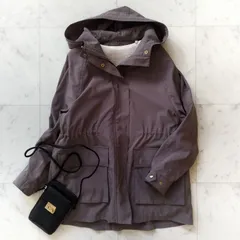 【グリーンレーベルリラクシング】フードブルゾンマウンテンパーカー3way グレージュブラウン サイズ36  ボアライナー手洗い可