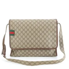 極美品 グッチ GG スプリーム シェリー ライン 246411 レザー ショルダーバッグ 斜め掛け メッセンジャー A4 メンズ MEE DK18-4【中古】