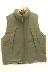 【中古】 GU メンズダウンベスト XL ヒートパデッドベスト GU XL カーキ 無地