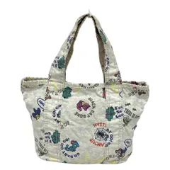 HYSTERIC GLAMOUR(ヒステリックグラマー) トートバッグ - ライトグレー×ダークグリーン×マルチ ミニバッグ コットン