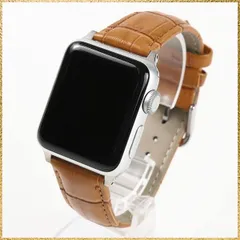 ☆彡送料無料でお届け☆彡Size:38mm/40mm/41mm_Color:ライトブラウン Airself Apple Watch 対応ベルト コンパチブル 時計バンド クロコ型押し 本革レザー アップルウォッチ交換ストラップ iWatch 38mm 40mm