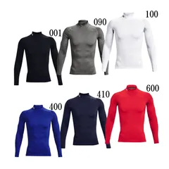 underarmour(アンダーアーマー)   ヒートギアアーマー ロングスリーブ シャツ モック  マルチSP インナーシャツ  22FW (1369606)、100White