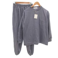 美品 Interpid パジャマ L 青 ブルー バンドカラー ヘンリーネック 長袖 ジョガーパンツ 50289 /HW ■GY66