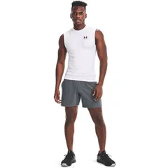 UNDER ARMOUR(アンダーアーマー) UAヒートギアアーマー コンプレッション スリーブレス シャツ（トレーニング/MEN） (1361522)、(100)White