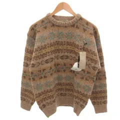 タグ付き オリジナルシンカー  ORIGINAL THINKER ニット セーター ウール M ブラウン フェアアイル柄 クルーネック 長袖 A-772 /HW ■GY66