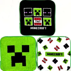 【送料無料】MINECRAFT ミニタオル ３枚セット マイクラ マインクラフト プチタオル ハンカチ キッズ
