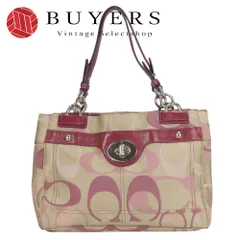 【中古】 コーチ トートバッグ シグネチャー F17140 キャンバス パテントレザー ベージュ パープル カジュアル レディース 女性 COACH