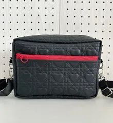 ハンドメイド＊ボックスショルダーM フェイクレザー キルティングハート(1165)