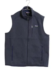 【お得なクーポン配布中!】 パタゴニア ベターセーター ベスト メンズ L / 古着 17年製 フリース セーター 前開き フルジップ アウトドア ハイネック 重ね着 裏起毛 紺