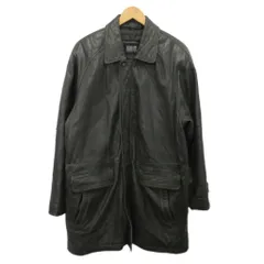 DARANTE GENUINE ヴィンテージ レザージャケット 革ジャン ロング 羊革 茶 ブラウン L ■MET2