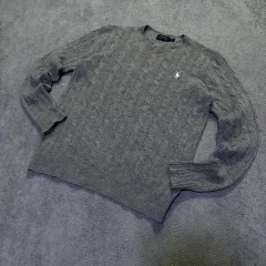 ポロ ラルフローレン ケーブルニット グレー M