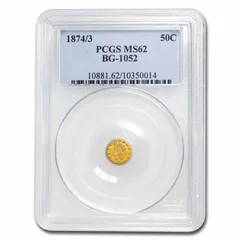 1874/3年インディアンラウンド50セント金貨 MS-62 PCGS (BG-1052)