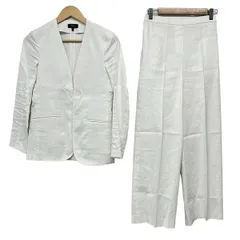 theory(セオリー) レディースパンツスーツ レディース美品  - 白 ウエストゴム/麻混