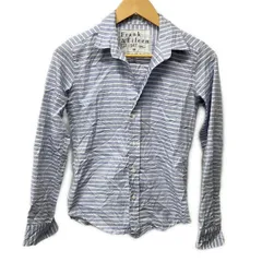 Frank&Eileen(フランク&アイリーン) 長袖シャツブラウス サイズXXS XS レディース - ライトブルー×白 ボーダー/RonHermanコラボ