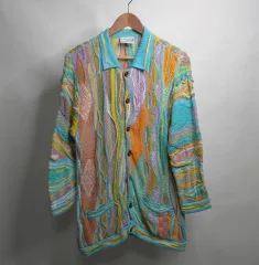 COOGI(クージー) 正規品 MISSONI ミッソーニ 立体ツイスト ウール セーター モヘア ロング カーディガン ジャケット 66 77