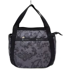 LESPORTSAC(レスポートサック) ハンドバッグ美品  - ダークグレー×黒 花柄