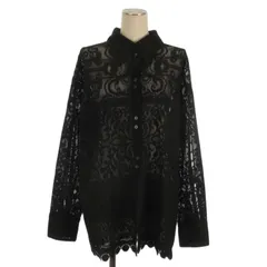 リリーブラウン Lily Brown シーススルー レース ブラウス シャツ 長袖 ブラック F