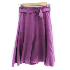 アプワイザーリッシェ Apuweiser-riche フレアスカート ミモレ丈 ベルト付き スエード調 1 紫 パープル /SM28