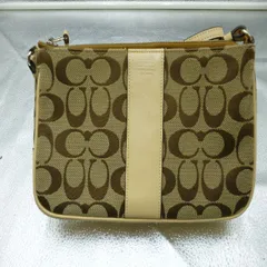 コーチ COACH ショルダーバッグ ポシェット シグネチャー キャンバス ベージュ レザー