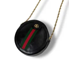 グッチ　GUCCI ラウンド型　ミニ　チェーンショルダーバッグ　オフィディア　ブラック　黒　シェリーライン　550618