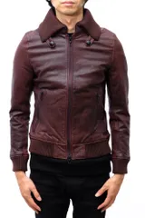 ナノユニバース／nano universe ブルゾン ジャケット JKT アウター メンズ 男性 男性用レザー 革 本革 レッド ブラウン 赤 茶 NUC03LO367GL ドンキーカラーWASHEDレザー ライダース 中綿