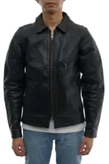 バンソン／VANSON シングルライダース ジャケット JKT アウター メンズ 男性 男性用レザー 革 本革 ブラック 黒  ENFIELD エンフィールド