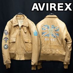 圧巻の龍】アヴィレックス G-1 レザー 40 山羊革 羊毛ボア パッチ 希少 