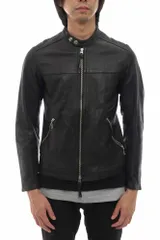 ビューティ&ユース ユナイテッドアローズ／BEAUTY & YOUTH シングルライダース ジャケット JKT アウター メンズ 男性 男性用レザー 革 本革 ブラック 黒  1225-199-6285 BY GOAT SINGLE RIDERS ウォッシュ加