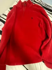 ポロ コットン ハーフジップアップ ニット レッド 正規品