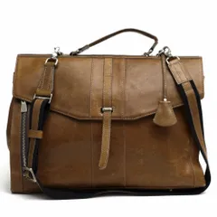 アニアリ／aniary バッグ ブリーフケース ビジネスバッグ 鞄 ビジネス メンズ 男性 男性用レザー 革 本革 ブラウン 茶  02-01004 カバーブリーフ フラップ式 迷彩・カモフラージュ柄 2WAY ショルダーバッグ