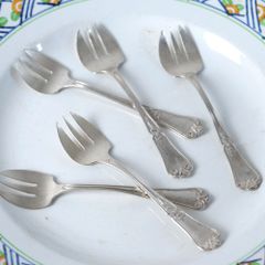 仏蘭西】 ロシア様式 ケーキフォーク 6本 【シルバープレート】 14cm
