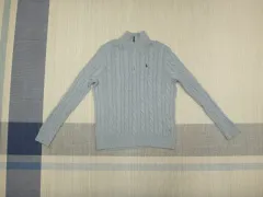 (L) POLO RALPH LAUREN(ポロラルフローレン) ケーブル編み タートルネック ハーフジップ ニット