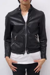 ビューティ&ユース ユナイテッドアローズ／BEAUTY & YOUTH  ライダース ジャケット JKT アウター メンズ 男性 男性用 レザー 革 本革 ブラック 黒 BY ゴート シングルライダース 1225-199-5852