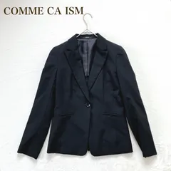 コムサイズム テーラードジャケット　オフィスカジュアル ビジネス　ウール100 肩パッド 黒　裏地付き