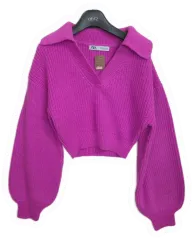 レディース Sサイズ ザラ クロップド 長袖 ニット セーター