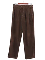 【お得なクーポン配布中!】 90s エディーバウアー 太畝 コーデュロイ パンツ 実寸 32 33 古着 オールド ツータック ストレート スラックス ボトムス 無地 コットン 茶