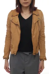 シシ／Sisii ダブルライダース ジャケット JKT アウター レディース 女性 女性用レザー 革 本革 ブラウン 茶  12004006 ウォッシュ加工