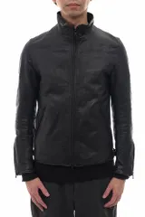 ナノユニバース／nano universe シングルライダース ジャケット JKT アウター メンズ 男性 男性用レザー 革 本革 ブラック 黒  NUC03LO364GL スタンドカラーウォッシュドレザー ウォッシュ加工 中綿