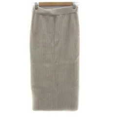 アルマデザイン Alma Design リブニットタイトスカート マキシ丈 ロング丈 無地 L ライトベージュ /YS6