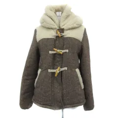 アズノウアズ ピンキー AS KNOW AS PINKY ダッフルコート 中綿コート ミドル丈 ボアボリュームカラー F 茶 ブラウン アイボリー /YS1