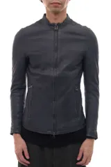 ステュディオス／STUDIOUS シングルライダース ジャケット JKT アウター メンズ 男性 男性用レザー 革 本革 ネイビー 紺  G12030502