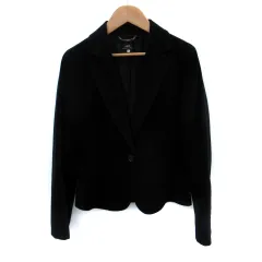 イネド INED テーラードジャケット ミドル丈 シングルボタン 総裏地 9 黒 ブラック /SM31