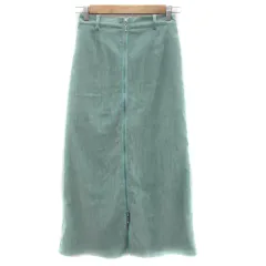 ジュエティ jouetie コーデュロイスカート タイトスカート マキシ丈 ロング丈 無地 ジップアップ スリット M ライトグリーン /YS13