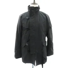 ナノユニバース nano universe モッズコート ミリタリーコート ブルゾンジャケット ミドル丈 2way M 黒 ブラック /YK3