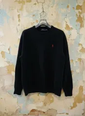 ポロ ラルフローレン ブラック クルーネック ニット XL