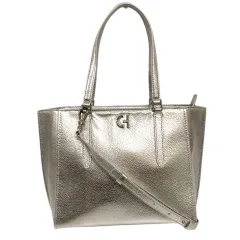 コールハーン COLE HAAN ハンドバッグ ショルダーバッグ 2way レザー ワンポイント ロゴ メタリック シルバー