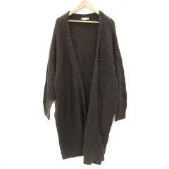 スタディオクリップ Studio Clip カーディガン ロング丈 前開き L ブラウン 茶 /YM20