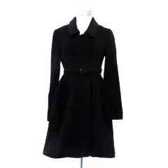 ジルスチュアート JILL STUART ステンカラーコート ロング丈 ベルト付き ウール アンゴラ混 S 黒 ブラック /SM15